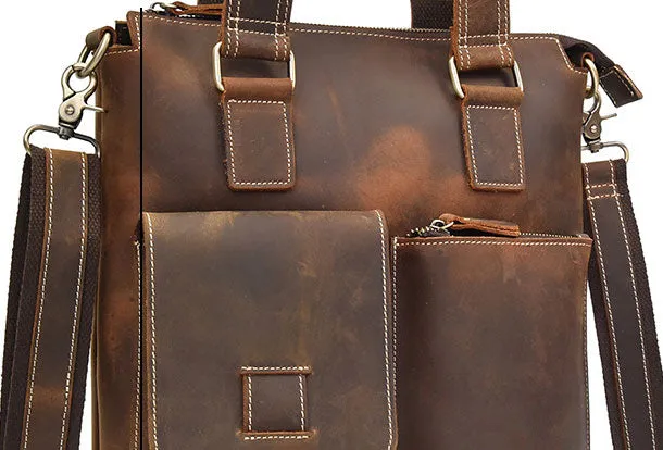 Genuine Leather Messenger Bag Briefcase Bag Cross Body Cool For Men