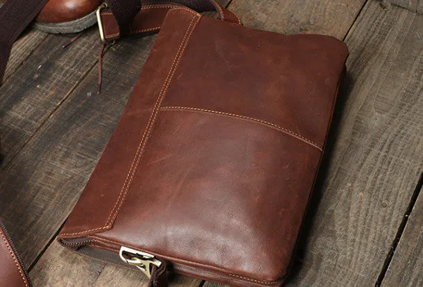 Genuine Leather messenger bag clutch leather men phone pad zip clutch vintage wallet for men