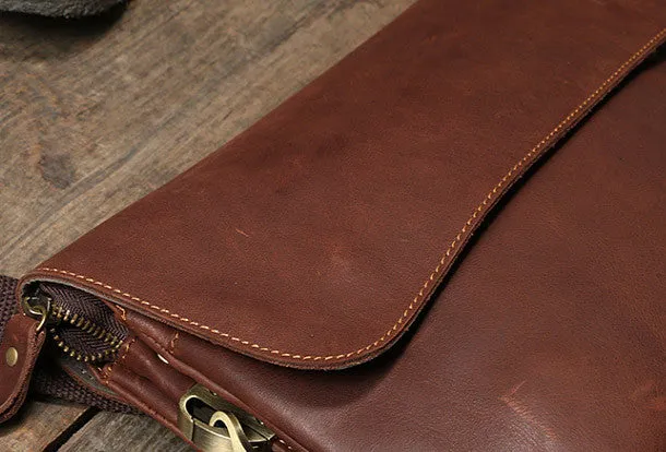 Genuine Leather messenger bag clutch leather men phone pad zip clutch vintage wallet for men