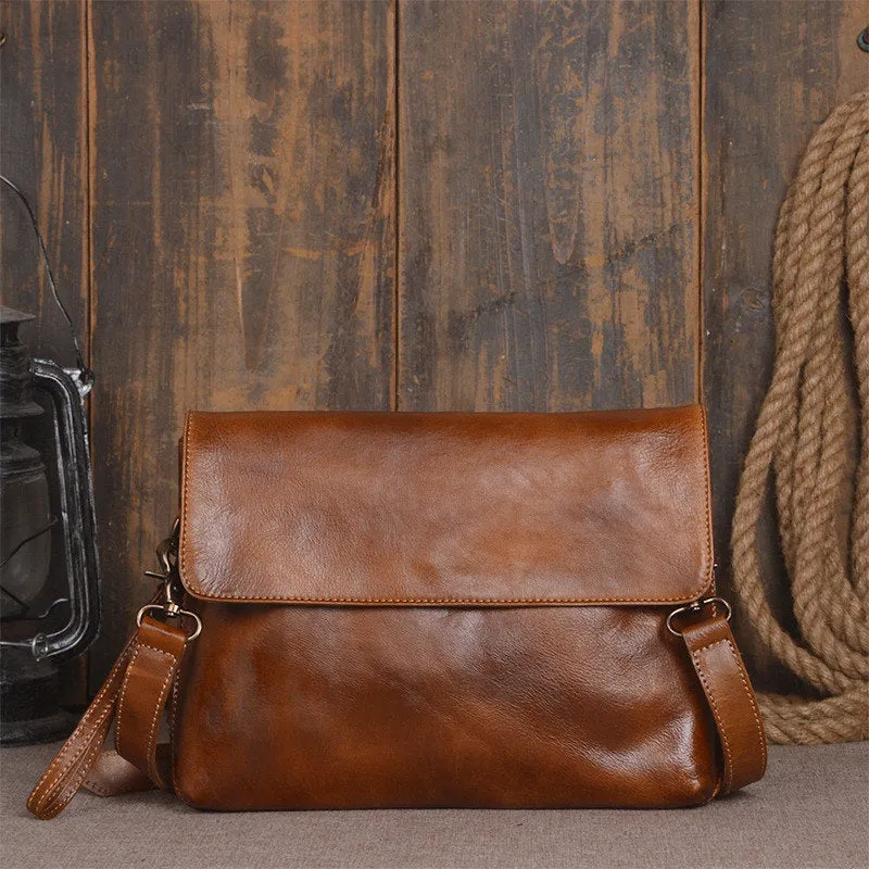 Genuine Leather messenger bag clutch leather men phone pad zip clutch vintage wallet for men