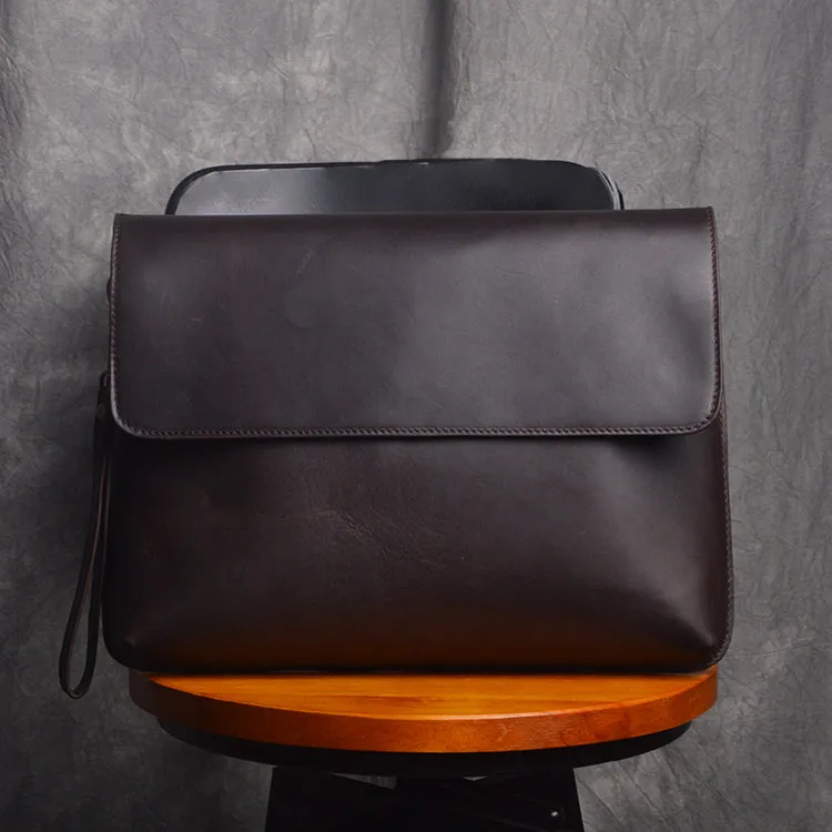 Genuine Leather messenger bag clutch leather men phone pad zip clutch vintage wallet for men