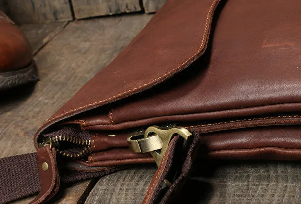 Genuine Leather messenger bag clutch leather men phone pad zip clutch vintage wallet for men