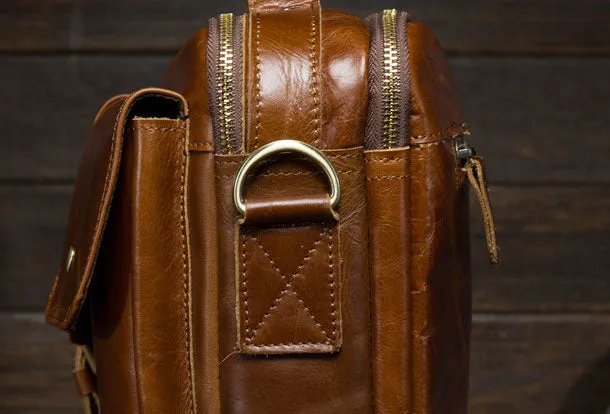 Genuine Leather Messenger Bag Cool Chest Bag Crossbody Bag Travel Bag Hiking Bag for men