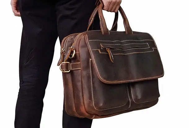 Genuine Leather Messenger Bag Cool Chest Bag Crossbody Bag Travel Bag Hiking Bag for men