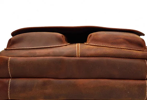 Genuine Leather Messenger Bag Cool Chest Bag Crossbody Bag Travel Bag Hiking Bag for men