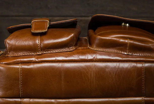 Genuine Leather Messenger Bag Cool Chest Bag Crossbody Bag Travel Bag Hiking Bag for men