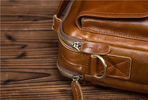 Genuine Leather Messenger Bag Cool Chest Bag Crossbody Bag Travel Bag Hiking Bag for men