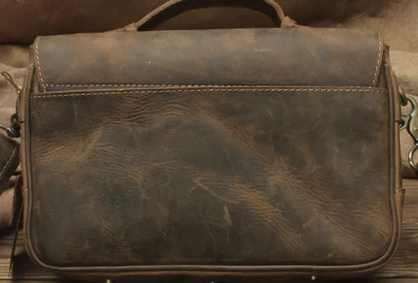 Genuine Leather Messenger Bag Cross Body Cool Chest Bag Sling Bag Travel Bag Hiking Bag For Men