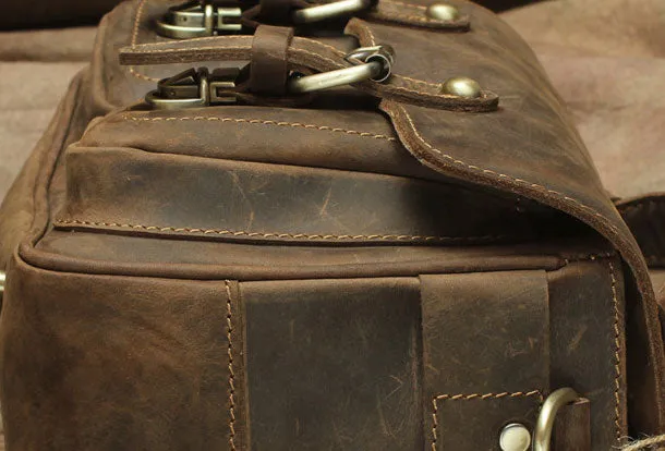 Genuine Leather Messenger Bag Cross Body Cool Chest Bag Sling Bag Travel Bag Hiking Bag For Men