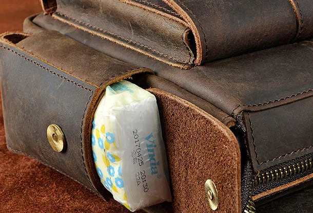 Genuine Leather Messenger Bag Cross Body Cool Chest Bag Sling Bag Travel Bag Hiking Bag For Men