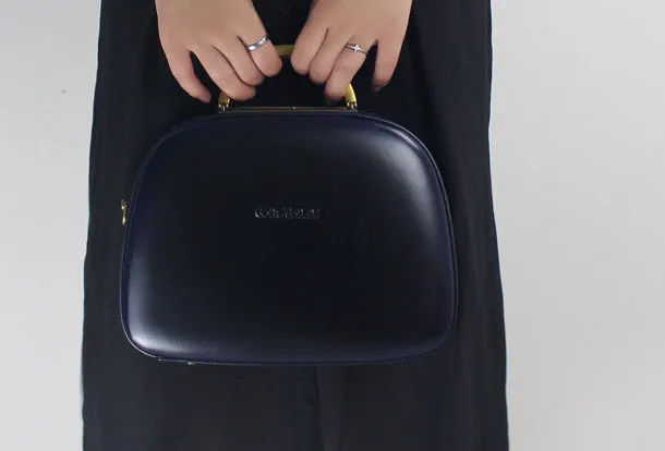 Genuine Leather Round Bag Handbag Purse Shoulder Bag for Women Leather Crossbody Bag