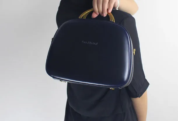 Genuine Leather Round Bag Handbag Purse Shoulder Bag for Women Leather Crossbody Bag