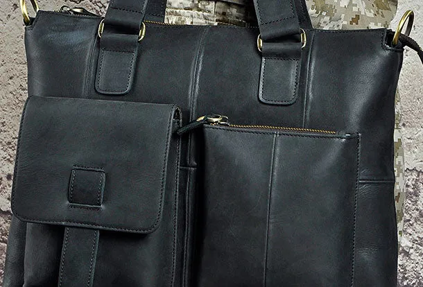 Genuine Vintage Coffee Leather Cool Messenger Bag Briefcase Bag Shoulder Bag For Men