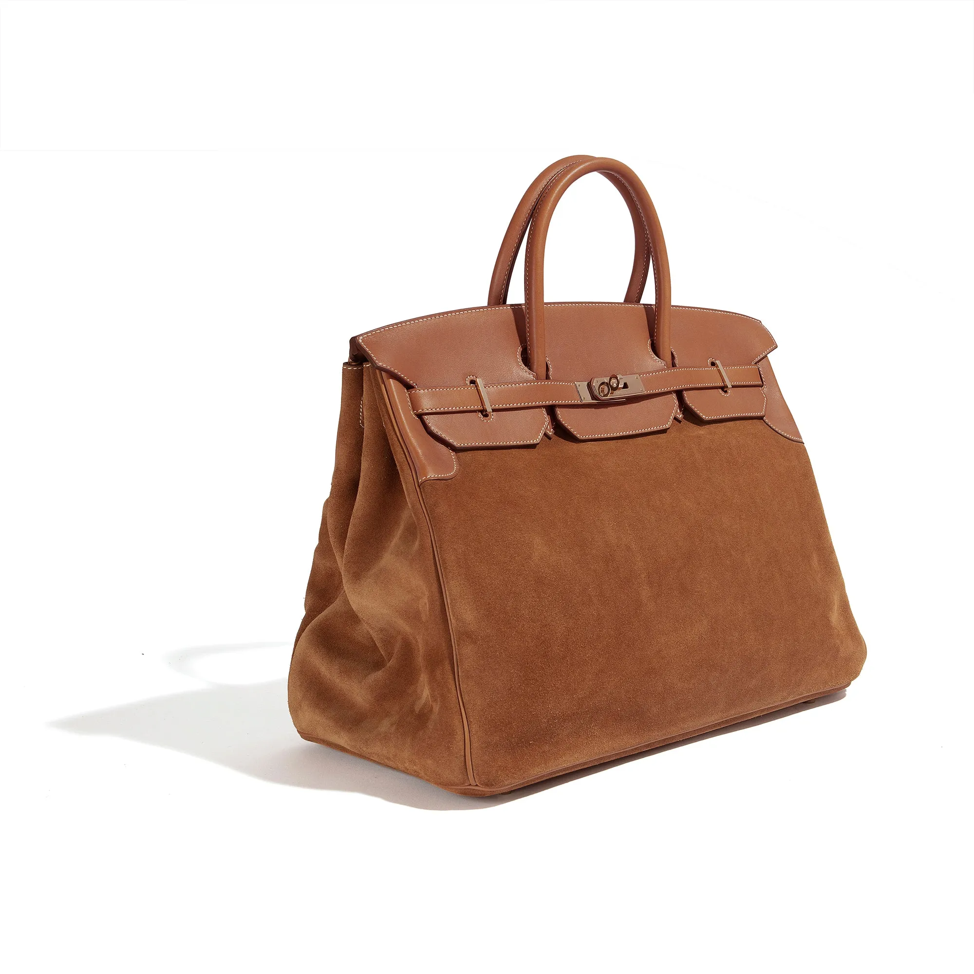Gold Suede Grizzly Birkin 40 GHW