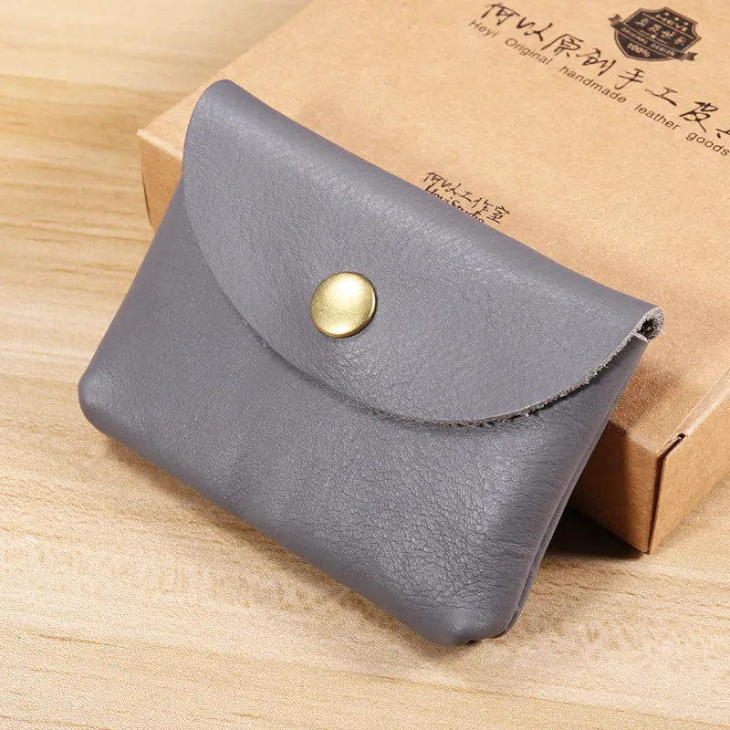 Gray Cute Women Leather Card Wallet Mini Coin Wallets Slim Card Holder Wallets For Women