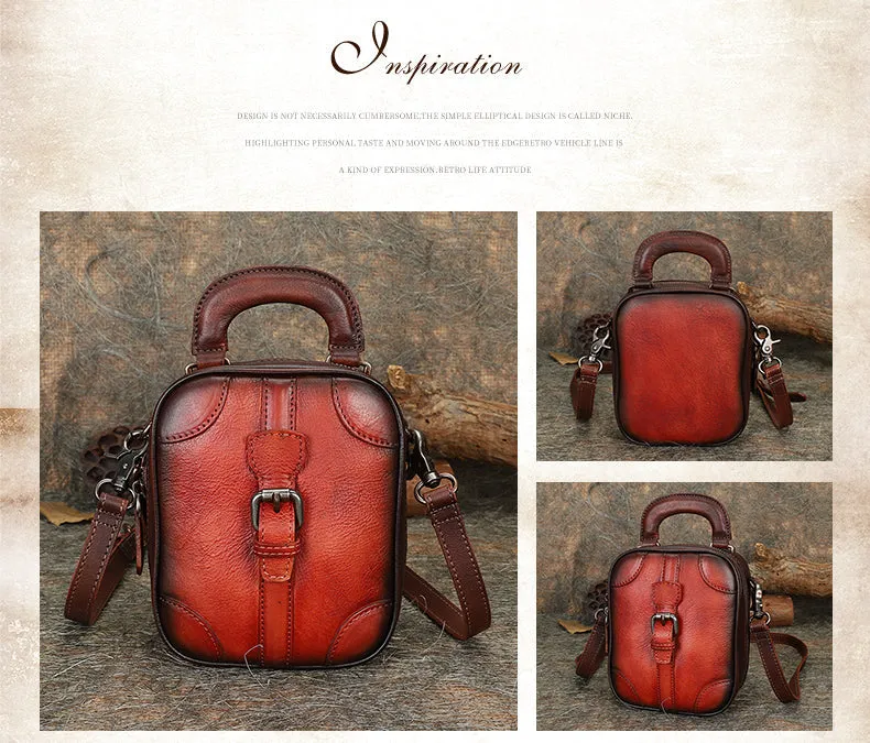Green Leather Womens Small Vertical Shoulder Bag Small Handmade Crossbody Handbag Purse for Ladies