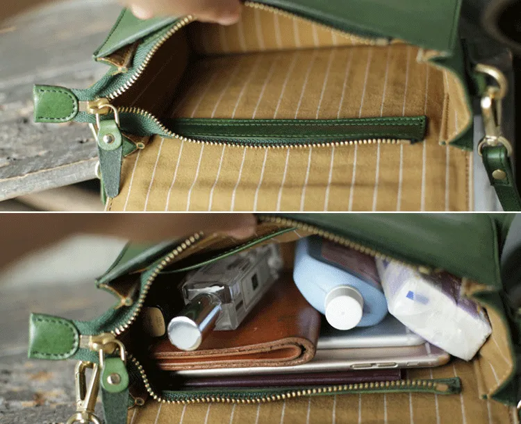 Green Womens Leather Satchel Side Bag Handbag Womens Leather Satchel Shoulder Bag Small Crossbody Bag