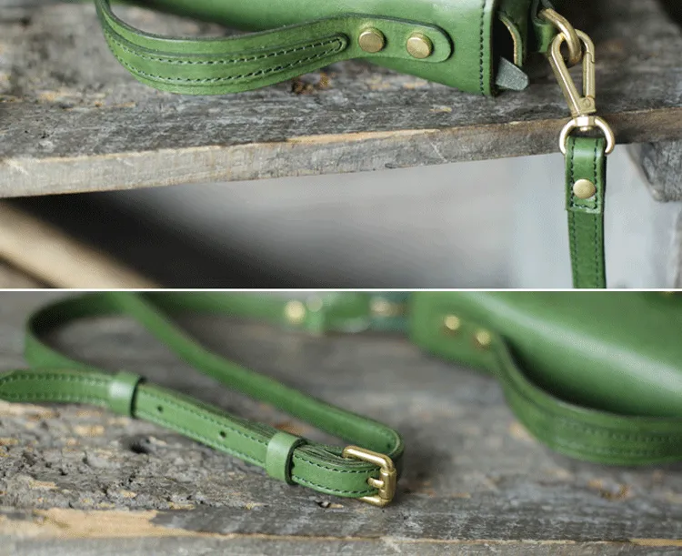 Green Womens Leather Satchel Side Bag Handbag Womens Leather Satchel Shoulder Bag Small Crossbody Bag