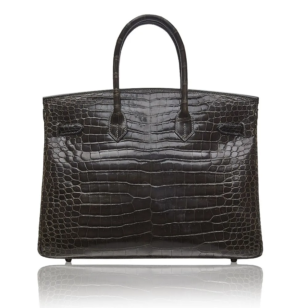 Gris Elephant 35cm Birkin Bag