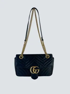 Gucci Black Leather Marmont handbag