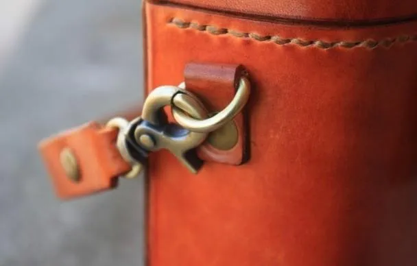 Handmade Brown Leather Mens Small Box Bag Shoulder Bag Messenger Bag for Men