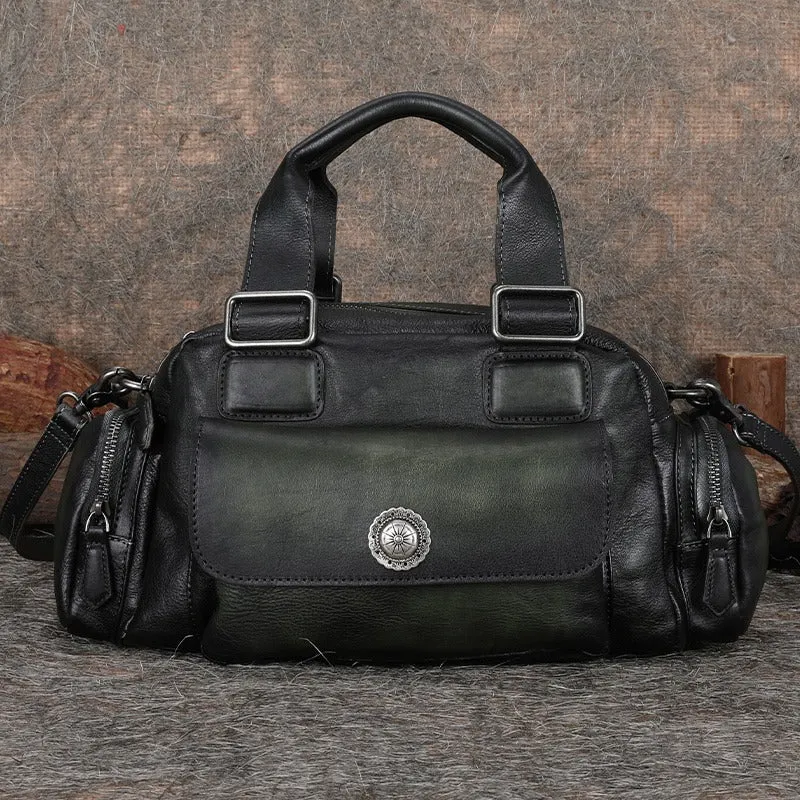 Handmade Coffee Leather Womens Vintage Handbag Best Shoulder Bag Vintage Crossbody Purses for Ladies