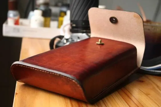 Handmade Cool Leather Belt Pouch Mens Waist Bag Cell Phone Holsters for Men