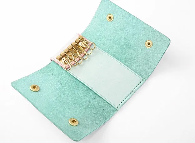 Handmade Cute LEATHER Womens Small Card Key Wallet Leather Key Wallet FOR Women