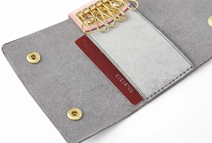 Handmade Cute LEATHER Womens Small Card Key Wallet Leather Key Wallet FOR Women