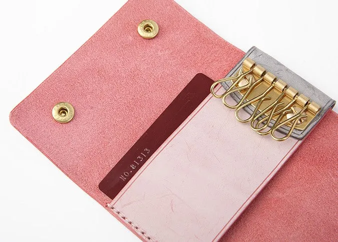 Handmade Cute LEATHER Womens Small Card Key Wallet Leather Key Wallet FOR Women