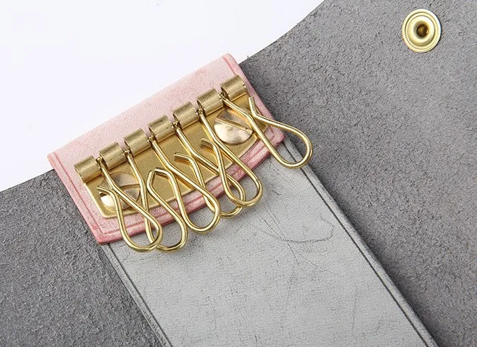 Handmade Cute LEATHER Womens Small Card Key Wallet Leather Key Wallet FOR Women