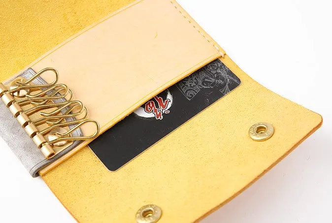 Handmade Cute LEATHER Womens Small Card Key Wallet Leather Key Wallet FOR Women