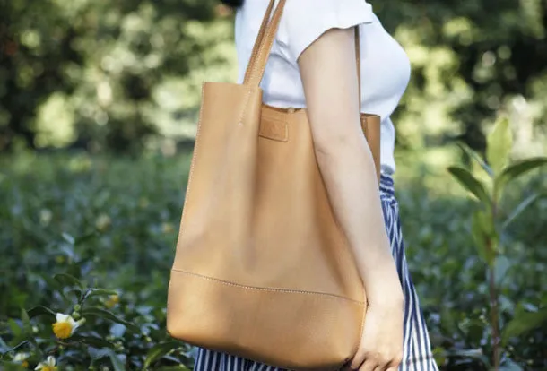 Handmade Genuine Leather Handbag Tote Bag Shopper Bag Shoulder Bag Purse For Women
