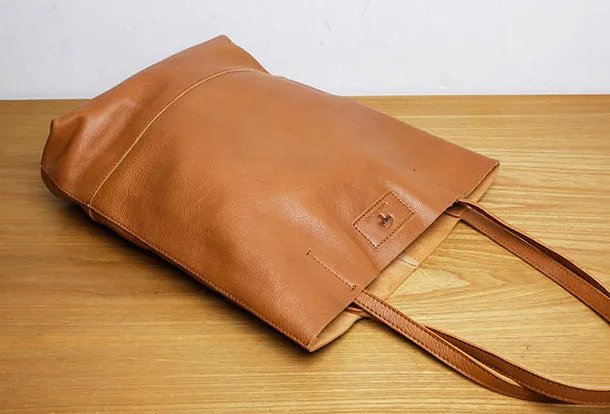 Handmade Genuine Leather Handbag Tote Bag Shopper Bag Shoulder Bag Purse For Women