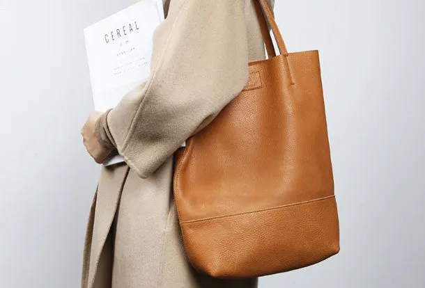 Handmade Genuine Leather Handbag Tote Bag Shopper Bag Shoulder Bag Purse For Women