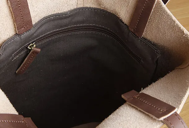 Handmade Genuine Leather Handbag Tote Bag Shopper Bag Shoulder Bag Purse For Women