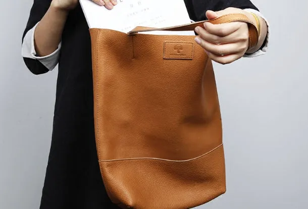 Handmade Genuine Leather Handbag Tote Bag Shopper Bag Shoulder Bag Purse For Women