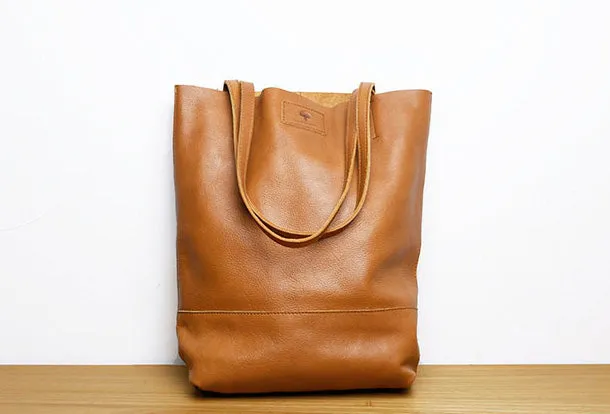 Handmade Genuine Leather Handbag Tote Bag Shopper Bag Shoulder Bag Purse For Women
