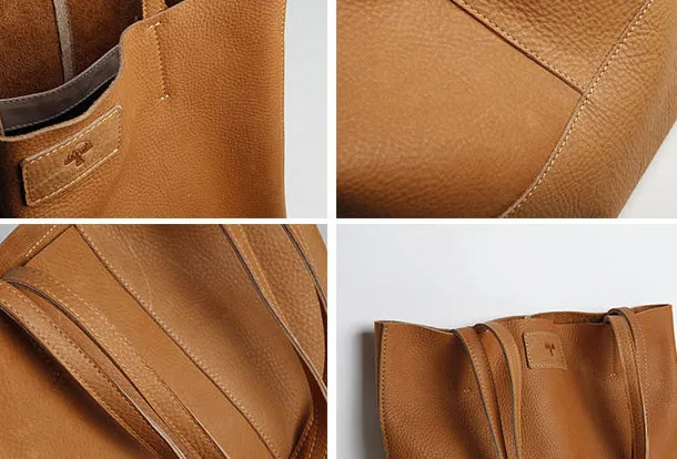 Handmade Genuine Leather Handbag Tote Bag Shopper Bag Shoulder Bag Purse For Women
