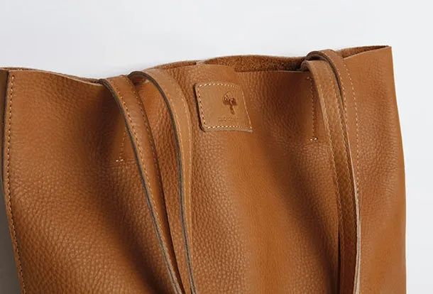 Handmade Genuine Leather Handbag Tote Bag Shopper Bag Shoulder Bag Purse For Women