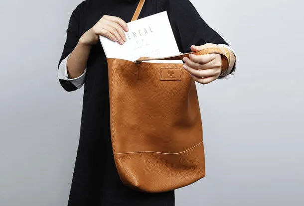 Handmade Genuine Leather Handbag Tote Bag Shopper Bag Shoulder Bag Purse For Women