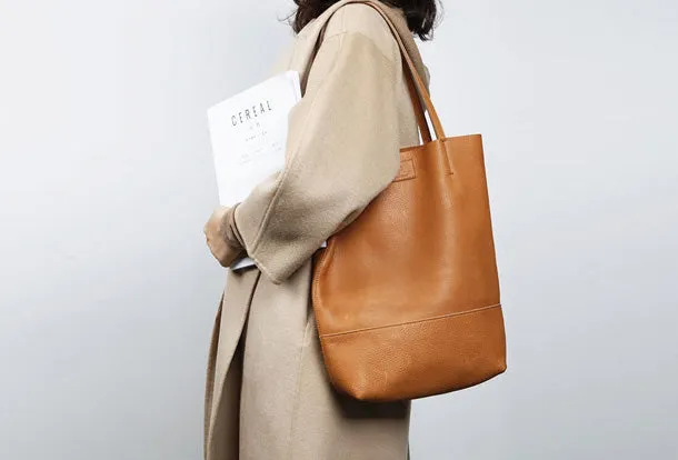 Handmade Genuine Leather Handbag Tote Bag Shopper Bag Shoulder Bag Purse For Women