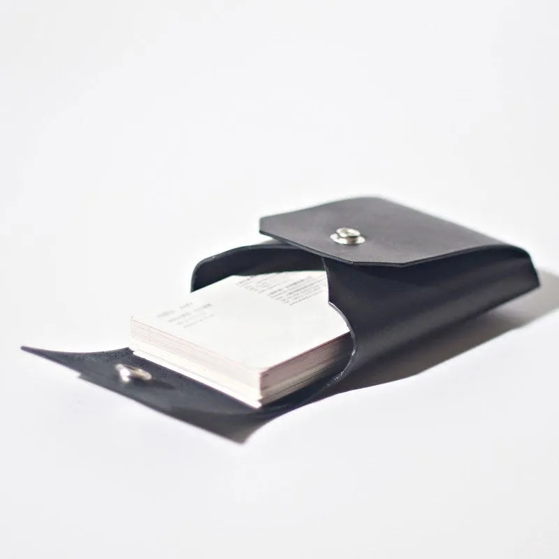 Handmade LEATHER Black Womens Small Card Wallet Leather Change Wallet FOR Women