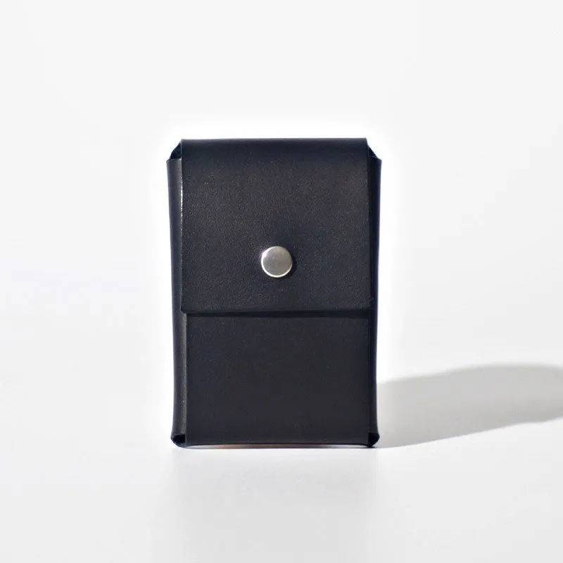 Handmade LEATHER Black Womens Small Card Wallet Leather Change Wallet FOR Women