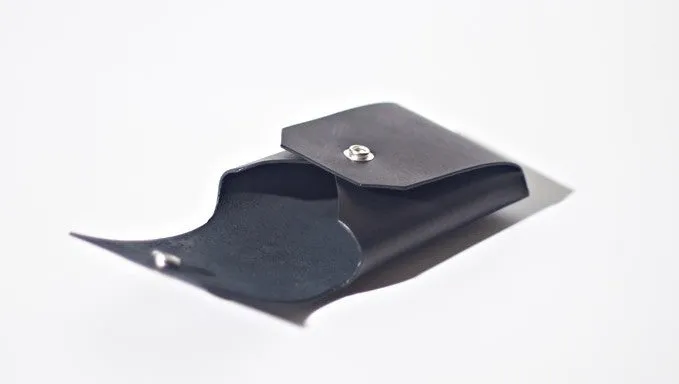 Handmade LEATHER Black Womens Small Card Wallet Leather Change Wallet FOR Women