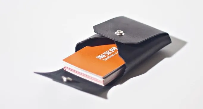 Handmade LEATHER Black Womens Small Card Wallet Leather Change Wallet FOR Women