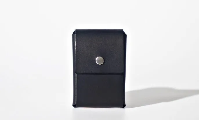 Handmade LEATHER Black Womens Small Card Wallet Leather Change Wallet FOR Women
