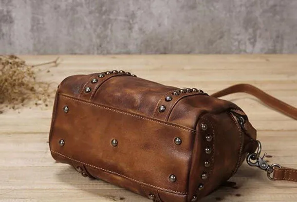 Handmade Leather handbag purse shoulder bag for women leather shopper bag