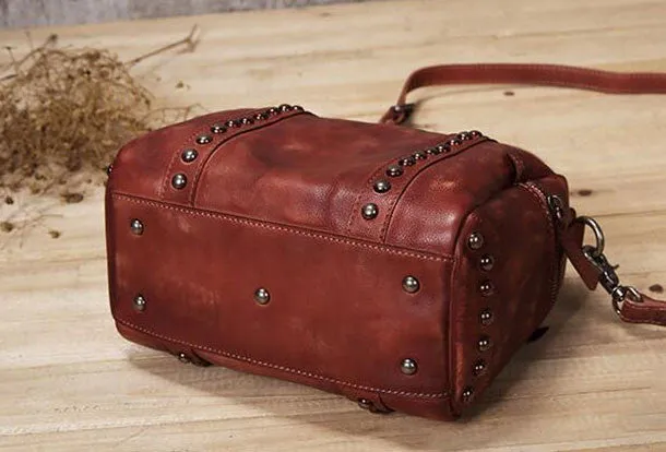 Handmade Leather handbag purse shoulder bag for women leather shopper bag