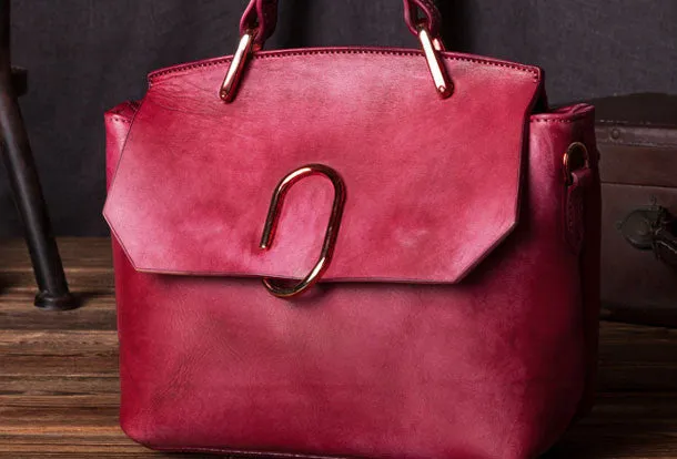 Handmade Leather handbag purse shoulder bag for women leather shopper bag